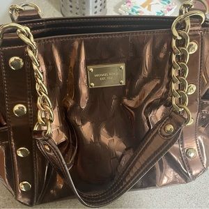 Michael Kors medium size bronze color monogram tote